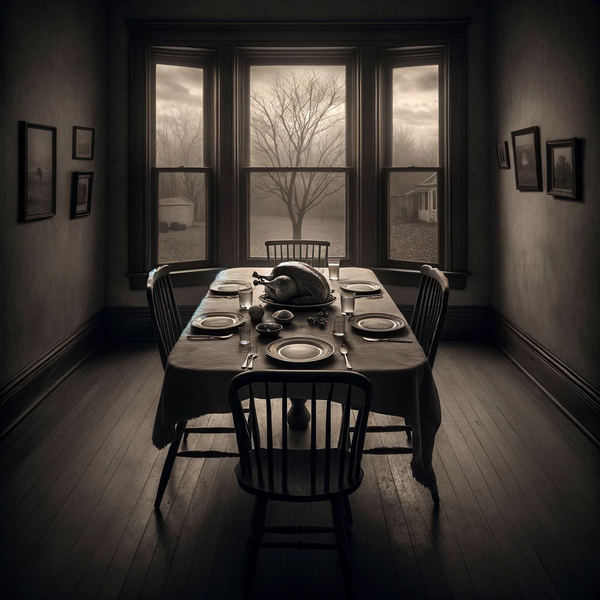 Barren table at Thanksgiving